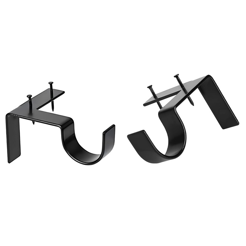 Easy No Drill Curtain Rod Holder, Curtain Rod Holders Single