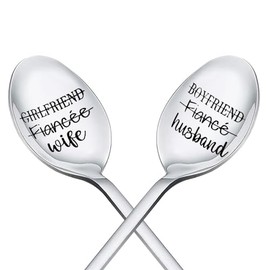 Anniversary Birthday Gifts for Wife Husband Spoon Gifts for Couples Christmas Wedding Gifts for Newlyweds Wifey Hubby Gifts for Women Men Newly Wed Gifts for The Couple Coffee Tea Spoons