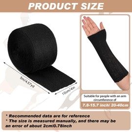 Nuanchu Cotton Stockinette Tubular Elastic Bandage Cast Sleeve Roll Elastic Wrap Tube Bandages Comfortable Cast Stockinette Cosplay Accessories for Arm Leg Knee Prewrap(Black,4 Inch X 5.47 Yard)