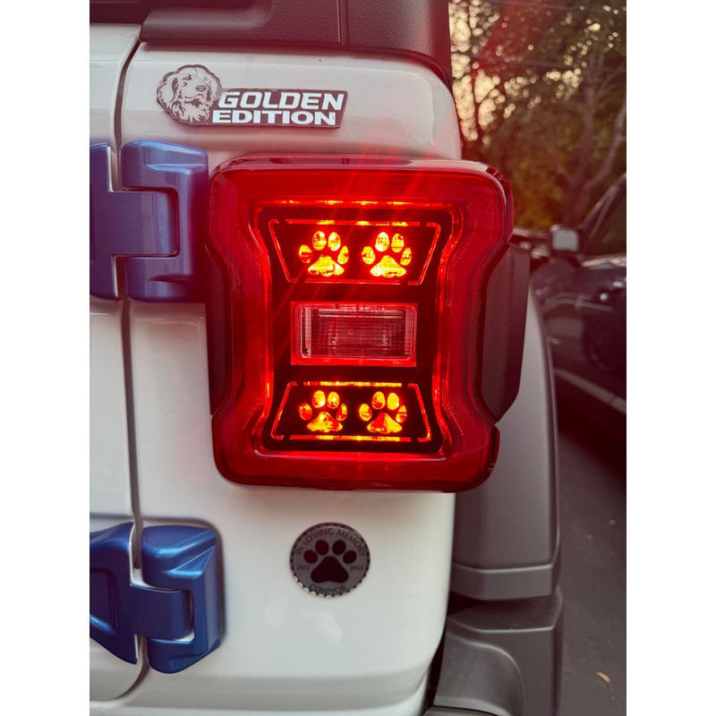 JeepTails Dog Paw Heart Tail lamp Light Covers (LED) Compatible