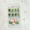 KRTBKR 24Pcs Green Shamrock Full Cover Short Square False Nails