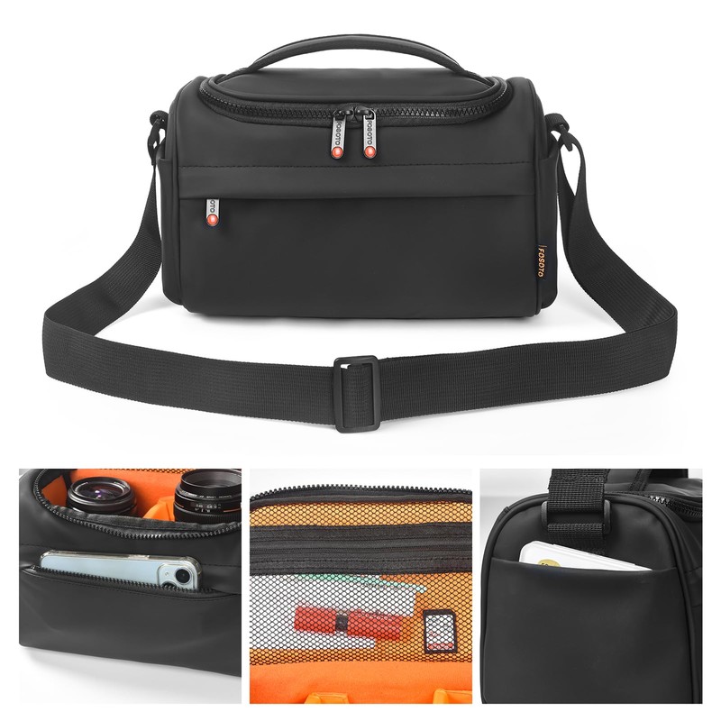 FOSOTO Camera Bag, Waterproof Shockproof Camera Case, Large Capacity Camera