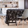 Dark Wipe Clean Pattern Tablecloth Coffee Shop Chalk Pattern -