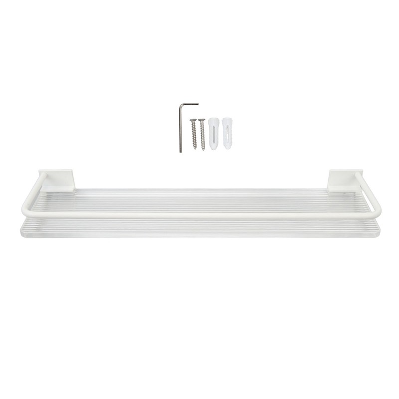 Shower Caddy Wall Mount Organizer Shelves Aluminium Cream Style Large