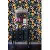 HAOKHOME Peel and Stick Floral Wallpaper Boho Black/Yellow/Fuchsia/Green Removable Wall