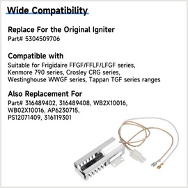 SHINESTAR 5304509706 Oven Igniter Replacement for Frigidaire Ken-more Gas Range Oven - Replaces 316119301, 316489402, 316489408, WB2X10016, AP6230715, PS12071409 with Connector Plug