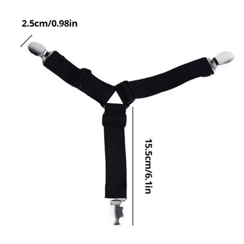 4-Piece Bed Sheet Grippers for Secure Sheet Fit - Adjustable