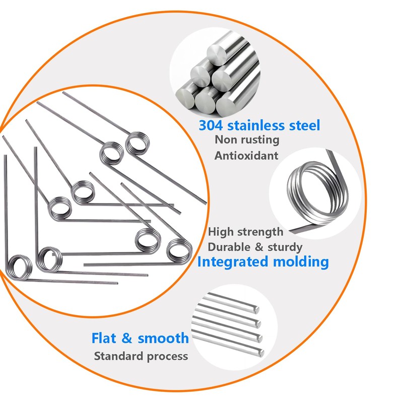 Ctyjia 10 PCS 304 Stainless Steel Torsion Spring, 0.7mm Wire