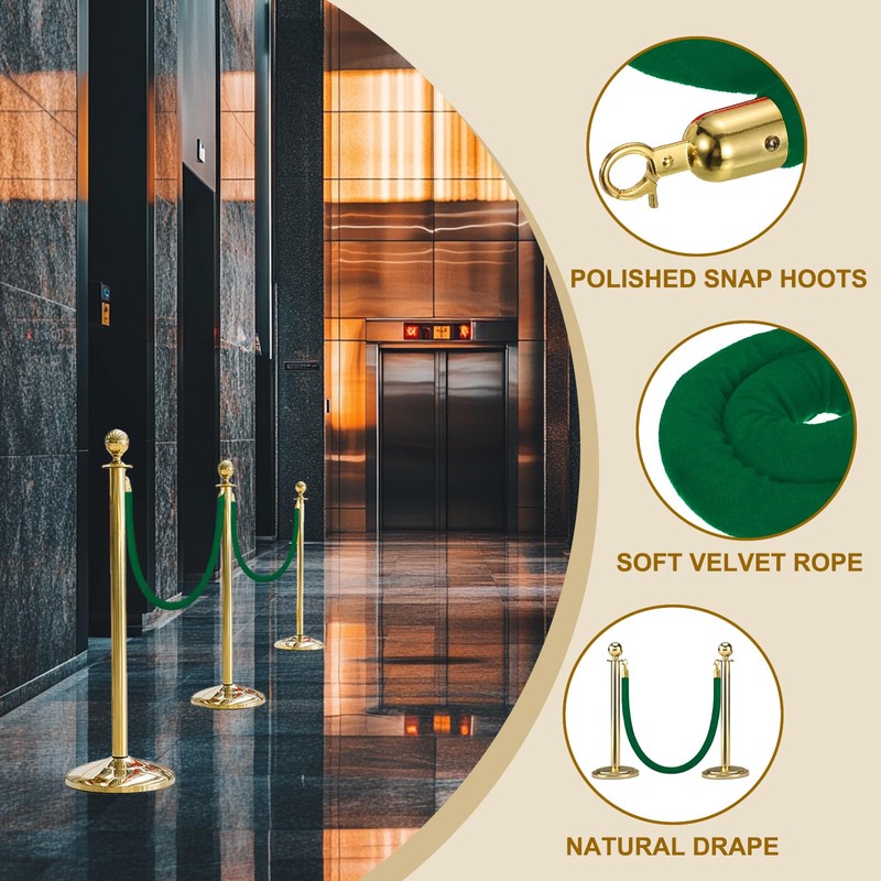 sourcing map Velvet Stanchion Rope 3.28 Ft/1 M, Barrier Rope