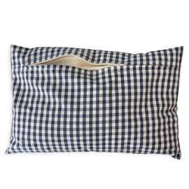 Herb Cushion 30 x 20 cm, Organic Cover Blue/White + Organic Natural Inlet, Scented Cushion, 8 Herb Cushions with Sage, Anise, Chamomile, Peppermint, Thyme, Rosemary, Melissa, Lavender