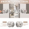 Probrico 6 Pack Round Privacy Door Knob(Thumb Turn Lock on