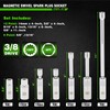 TecoTek 7 Piece 3/8-Inch Drive Magnetic Swivel Spark Plug Socket