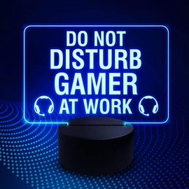 Red Ocean Gamer Plaque Do Not Disturb, LED 16 Colour Changing Neon Plaque Remote Control Touch USB Led Sign, Christmas Birthday Gift For Brother Son Dad