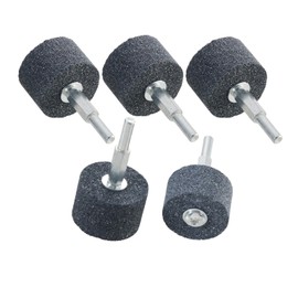 HONGUIS 5 Pcs Abrasive Stone Grinding Wheels with 1/4" Shank,1-1/2 inch by 1 inch Aluminum Oxide Mounted Grinding Wheels for Drill, Grinder, Rotary Tools (38mm*25mm)