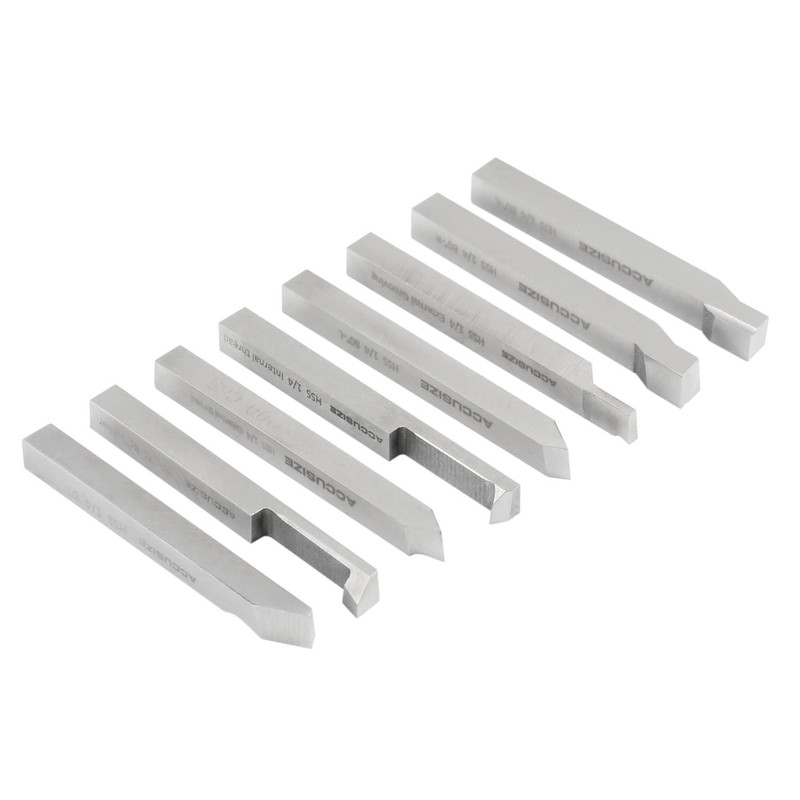 Accusize Industrial Tools 1/4'' 8 Pc H.S.S. Tool Bit Set,
