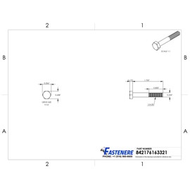 1/4-20 x 1-3/4" Hex Head Cap Screw Bolts, External Hex Drive, Stainless Steel 304, Partially Threaded, Stainless Steel, Quantity 25 by Fastenere