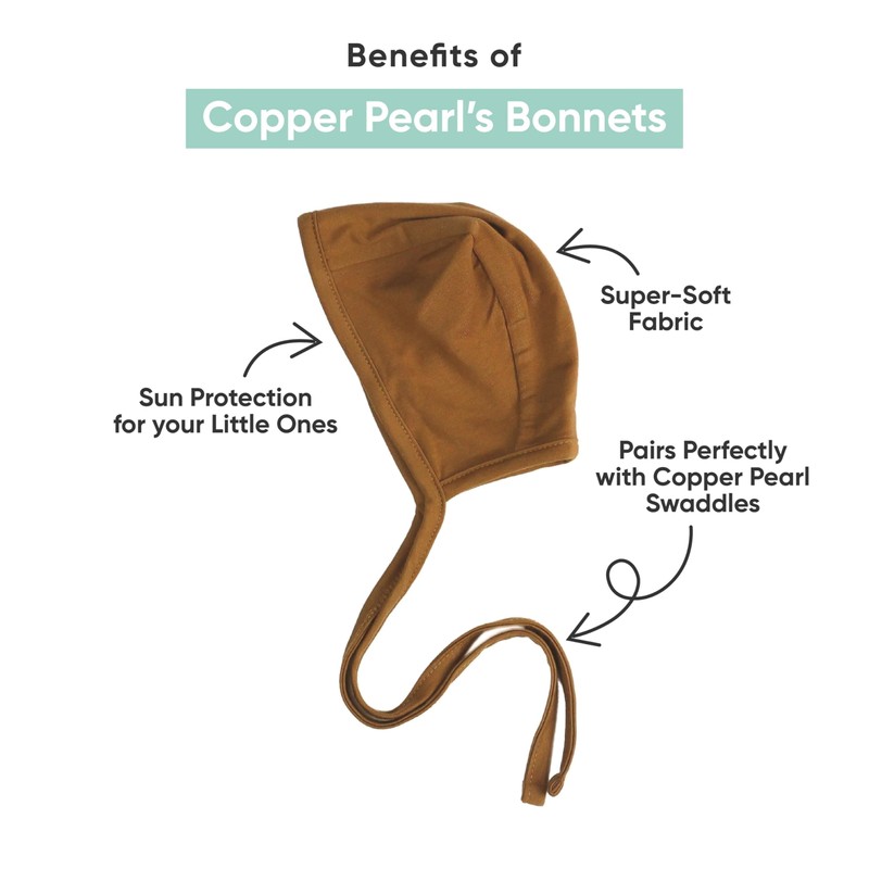 Copper Pearl Baby Bonnets: Ultra-Soft, Comfy to Wear, Tie-On Infant