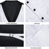 DiBanGu Mens Paisley Suit Vest Silk Jacquard Waistcoat and Necktie