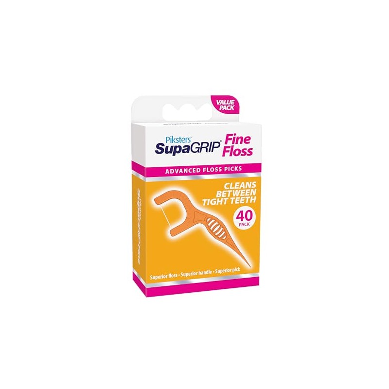 Piksters SupaGRIP Fine Floss Picks (Pack of 40)