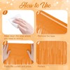 2 Pack Pastel Orange Tinsel Curtains, 3.2x8.2ft Party Streamers Backdrop,