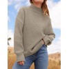 ZESICA Women's Turtleneck Batwing Sleeve Loose Oversized Chunky Knitted Pullover