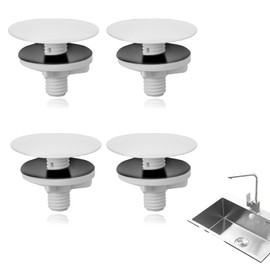 ZGGAZCA 4Pcs Sink Hole Cover Plastic Faucet Caps Kitchen Plug Covers for Countertop Tap Holes White Blanking Accessories Top Sprayer Cap Plugs for Kitchen Sink Hole Sealing