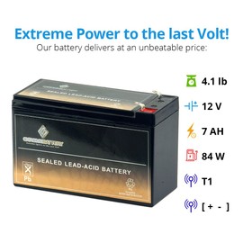 12V 7AH Sealed Lead Acid (SLA) Battery for GP1272 F2 GP 1272 28W