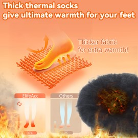 ElifeAcc Thermal Socks Soft Brushed Merino Wool Blend Breathable and Warm Winter Socks for Casual Outdoor Activities Suitable for Men&Women UK3-10（M Black+Navy+Light Grey）