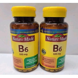 Nature Made 2 PK Nature Made Vitamin B-6 100 mg (Tablets 100 Each 200 Total) EXP 11/2027