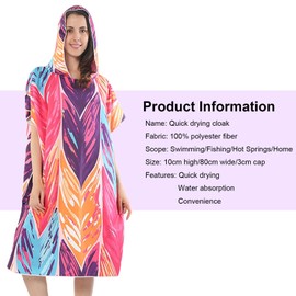 Towel Poncho for Men Women Microfibre Surf Poncho Towel with Hood Bathrobe Surf Poncho Microfibre Towel Poncho Robe for Adults Children Beach Surfing Swimming Pool Holiday Travel