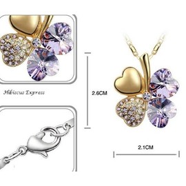 FASHION ROSE GOLDEN 4 LOVE HEARTS 18k GP PENDANT with 16 inch NECKLACE .... from Hibiscus Express