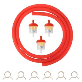 CMIYETO Gas Fuel Filter Tube Line Hose Clamps for GY6 50cc 70cc 90cc 110cc 125cc 150cc Engine 139QMB 157QMJ for Taotao Apollo SSR Scooter Moped Go Kart ATV Quad Dirt Pit Bike Motorcycle Parts Red