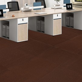 LIYUANJUN 15pcs Peel and Stick Carpet Tiles, 24“ x 24” Carpet Squares for Basement Mute Pad Rug Tiles for Living Rooms Gyms Exhibition Halls Wood and Ceramic Floor, Brown