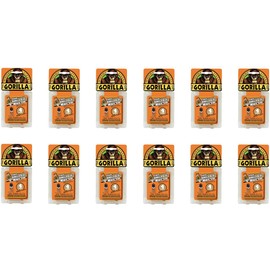 Gorilla Minis, Original Waterproof Polyurethane Glue, Four 3 gram Tubes, Brown, (Pack of 12)