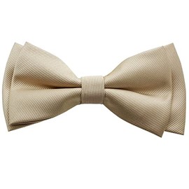 Bowties.jp bd550 Beige Layered Bowtie, Bowtie, Easy to Wear, white