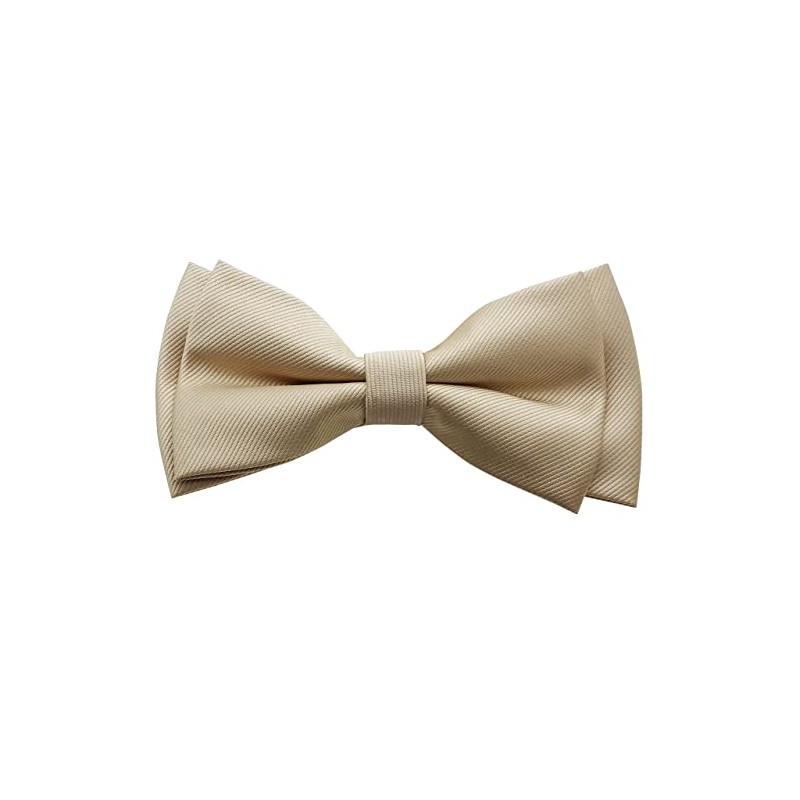 Bowties.jp bd550 Beige Layered Bowtie, Bowtie, Easy to Wear, white