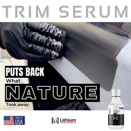 Trim Serum- Plastic Restorer for Cars- Restores Even the Most Damaged Plastic, Rubber, and Vinyl - Black Trim Restorer That Lasts For Months - Penetrates Plastic Pores Restoring Color (16 Oz)