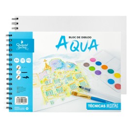 Quijote Paper World Sketch Pad - Aqua, A4 Smooth 200g 30 Sheets - Ideal for Watercolor Sketching and Mixed Media