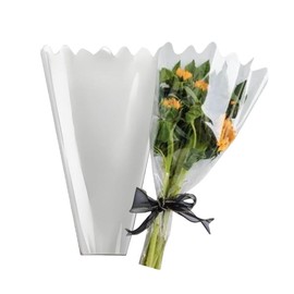 Corkwaw 100 Pcs Clear Triangle Flower Packaging Bags, 9x15 Inch, OPP Plastic, Open Top, Clear Color, Suitable for Flower Shop, Mall, Gifts