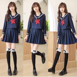 SHUCLASS Women's Knee High Socks, Over-the-Knee Socks, Anti-Slip, Compression Socks, For Cosplay and Uniforms, Knee High, Black Long Socks, Length 20.5 inches (52 cm) Length, black knee-high