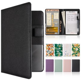 CoBak Server Book – Compact Organizer with Clear and Money Pockets, Pen Holder, Fits Apron Perfectly, Leather Waitress Book