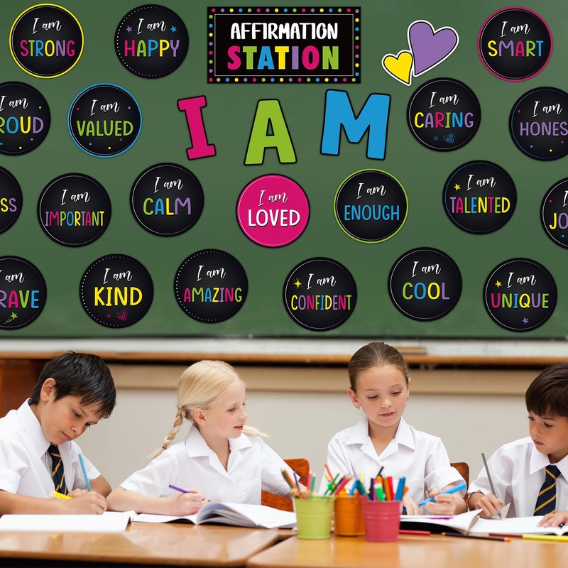 Frienda Affirmation Station Bulletin Board Set Motivational Posters Classroom Mirror