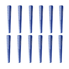 Allegro Combs #450 Tapered Hair Combs Barber Combs Hair Cutting Hairstylist Women's Combs Men's Combs 12 Units (Royal Blue)