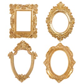 KOMBIUDA Antique Photo Frame Gold Set of Pcs Retro Photo Props Vintage Gold Frame for Photography Accessories Home Decors