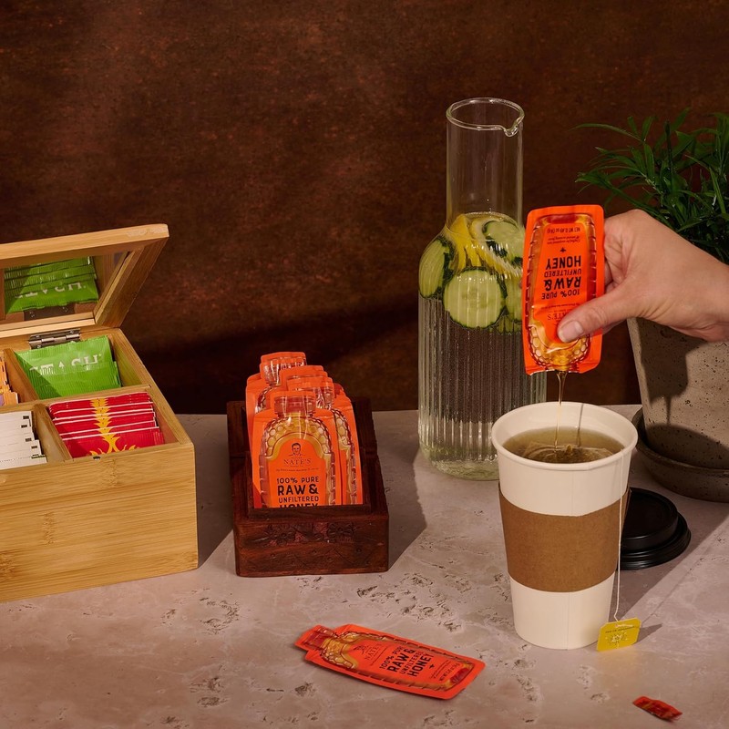 Nate's Bulk 400ct Honey Minis - Single-Serve 100% Pure, Raw