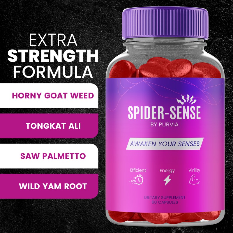 Purvia (2 Pack) Spider Sense Gummies Men Overall Strength Formula