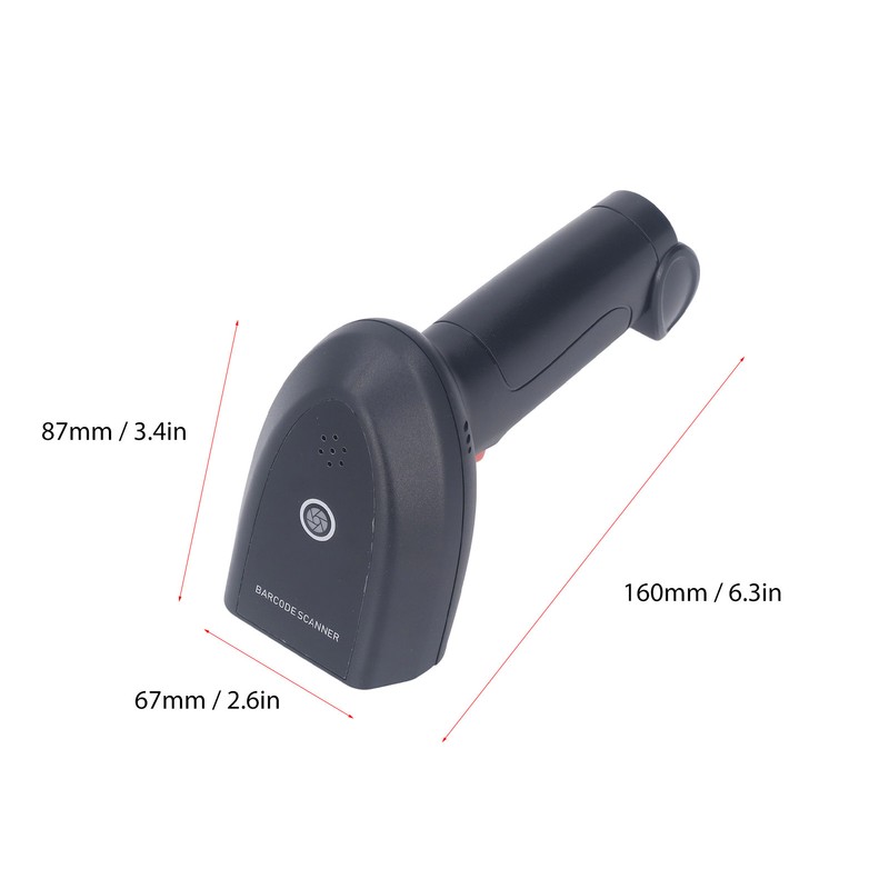 Barcode Scanner Bluetooth 2.4GHz Wireless CCD Red Light Rechargeable 1D