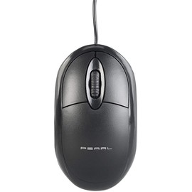 PEARL Kabel Maus: Optische USB-Maus mit 3 Tasten und 1.000 DPI, kabelgebunden, schwarz (USB Mouse, Laptop Maus, Kabelgebundene)