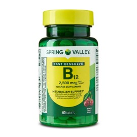 Spring Valley Vitamin B12 QuickDissolve Tablets Dietary Supplement 2500 Mcg 60ct