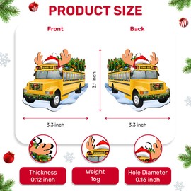 GENANY 2 Side Printed School Bus Wooden Christmas Ornaments 2024, Keepsake Ornaments, Ornament for Women, Ornament Christmas Decoration for Tree, Christmas Tree Hanging Decorations